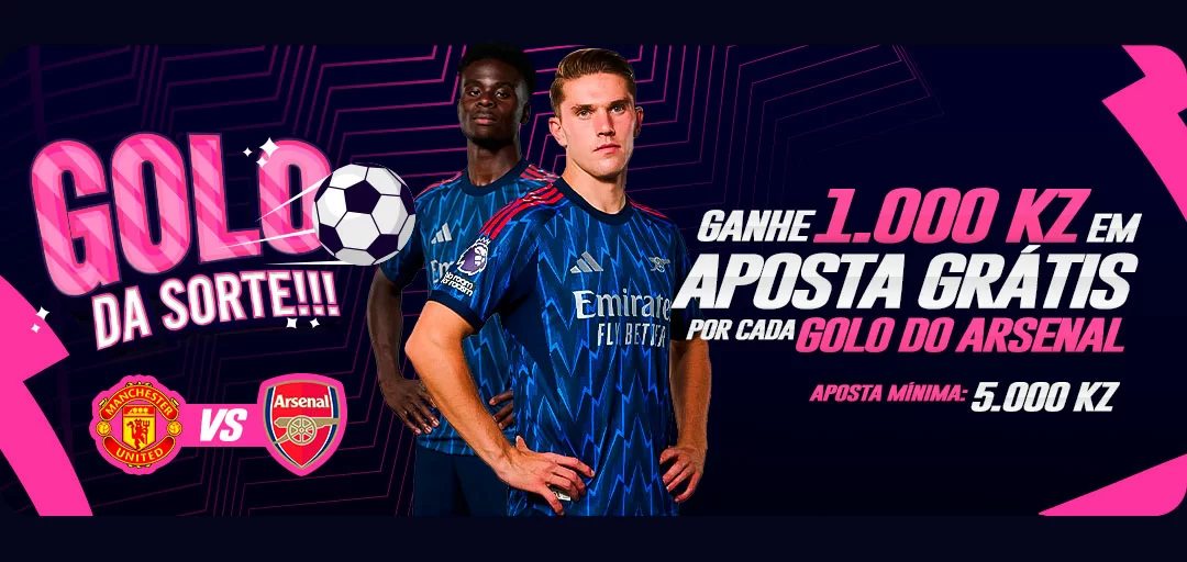 Não perca a chance de ter um Golo da Sorte - Arsenal em Campo. Aposte agora e torça pelo seu time com a possibilidade de ganhar a cada golo!